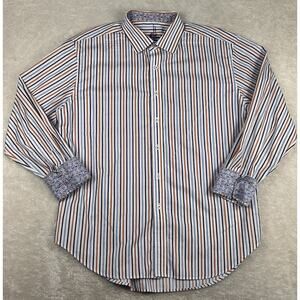 Robert Graham Shirt Mens 2XL Multicolor Striped Floral Flip Cuffs Cotton LS